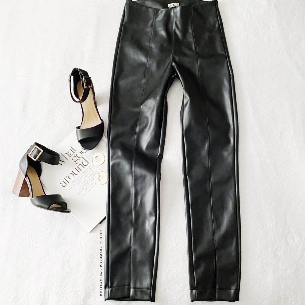 NWT Buckle J is for Justify Black Faux Leather Parted Seam Pants